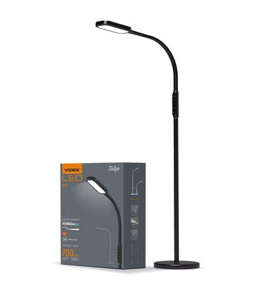 12W Tokyo LED golvlampa, dimbar - 1280lm, svart, touchkontroll, justerbar CCT, flicker free