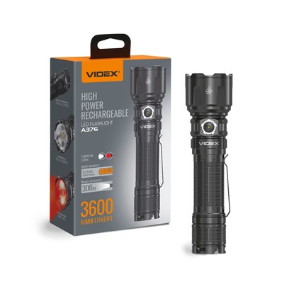 KRAFTIG LED ficklampa - 3600lm, 5000K, uppladdningsbar, IP68, 20W