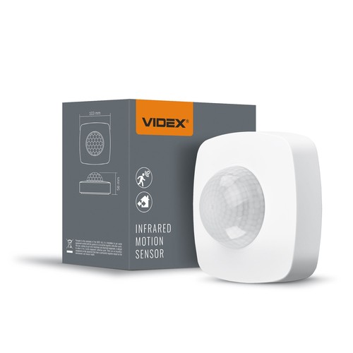 PIR rörelsesensor och skumringsrelä, 1200W - 360 grader, IP54, vit, räckvidd 8m