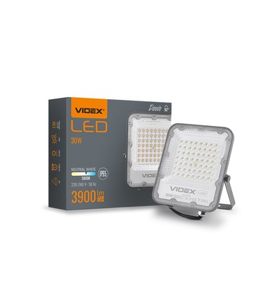 30W LED strålkastare - 130lm/W, 3900lm, IP65, 5000K, utomhus, arbetslampa
