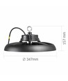 200W LED high bay, 180lm/W - 5000K, IP65, 90 grader, svart chassi