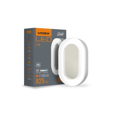 Oval LED-vägglampa - 11W, IP65, IK07, 5000K, vit