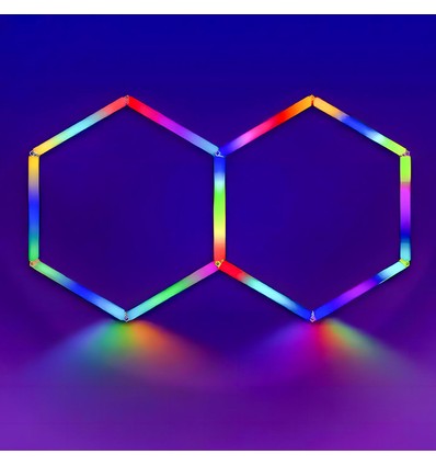 37W Hexagon RGBIC 2 fält komplett set - Inkl. bluetooth-kontroller och strömförsörjning