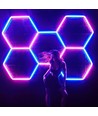 5 st. Hexagon RGBIC komplett set 80W - Inkl. bluetooth-kontroller och strömförsörjning
