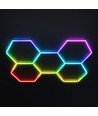 5 st. Hexagon RGBIC komplett set 80W - Inkl. bluetooth-kontroller och strömförsörjning