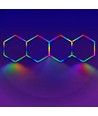 4 st. Hexagon RGBIC komplett set 70W - Inkl. bluetooth-kontroller och strömförsörjning