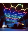 4 st. Hexagon RGBIC komplett set 70W - Inkl. bluetooth-kontroller och strömförsörjning