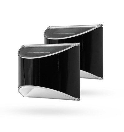2x Solcellsvägglampa LED - Svart, snygg väggeffekt, utomhus