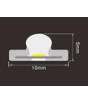 5m 9W/m vattentät slim COB strip - 230V, IP67, 296 LED/m, självhäftande, upp till 50m