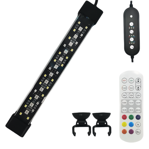 30 cm akvarie armatur - 10W LED, RGB+NW, IP68