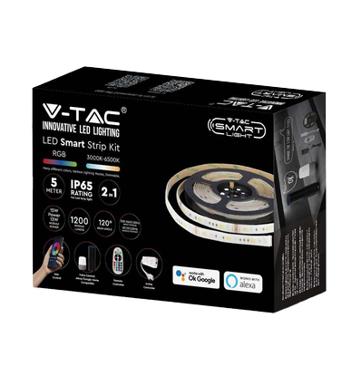 90 LED Strip Set - IP65 Stripbelysning, kompatibel med Alexa, Google Home, RGB+3in1, EU-kontakt