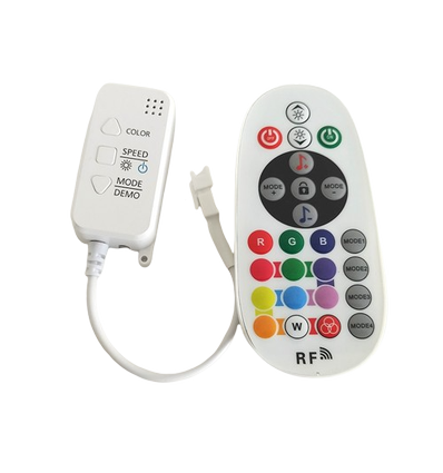 RGBIC kontroller med fjärrkontroll - Infraröd, 12V (144W), 24V (288W)