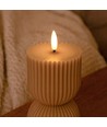LED timglasljus 13,5cm, flammeffekt, brun - Ø7,5cm, timer