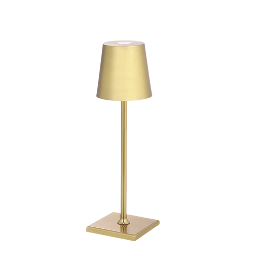 Uppladdningsbar LED mini bordlampa - Guld, touch dimbar, IP54