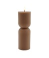 LED timglasljus 23cm, flammeffekt, brun - Ø7,5cm, timer