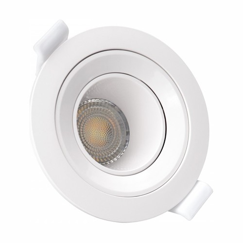 GU10 infälld spotlight - Utan ljuskälla och sockel, Hål: 7,5 cm, vit, rund, låg bländning