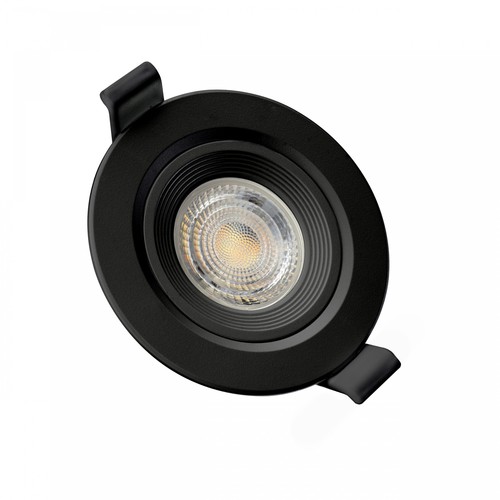 GU10 infälld spotlight Fiale Core Flat - Svart, rund, ställbar, IP20, Hål: Ø7,5 cm, Utan ljuskälla