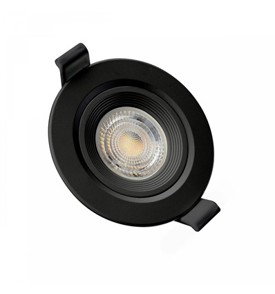 GU10 infälld spot Fiale Core Flat - Svart, rund, ställbar, IP20, Hål: Ø7,5 cm, Mått: Ø9 cm