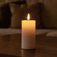 LED Blockljus 10 cm hög, flameffekt, vit - Ø5 cm, 10 cm hög, fungerar med fjärrkontroll (ej inkl.), äkta stearin