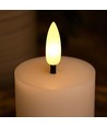 LED Blockljus 10 cm hög, flameffekt, vit - Ø5 cm, 10 cm hög, fungerar med fjärrkontroll, äkta stearin