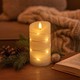 LED blockljus med ljuskedja, 15cm, flammeffekt - Ø7,5cm, fungerar m. fjärrkontroll (ej inkl.)