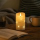 LED blockljus med ljuskedja, 12,5cm, flammeffekt - Ø7,5cm, fungerar m. fjärrkontroll (ej inkl.)