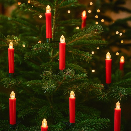 10-pack LED-julbelysning inkl. fjärrkontroll - Batteri, timerfunktion, trådlös, hållare för julgran