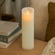 LED XL Blockljus 30cm hög, flameffekt, vit - Ø10cm, 30cm hög, fungerar med fjärrkontroll (ej inkl.), timer, äkta stearin