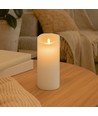LED XL blockljus 22,5cm, flammeffekt, vit - Ø10cm