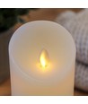 LED XL blockljus 22,5cm, flammeffekt, vit - Ø10cm