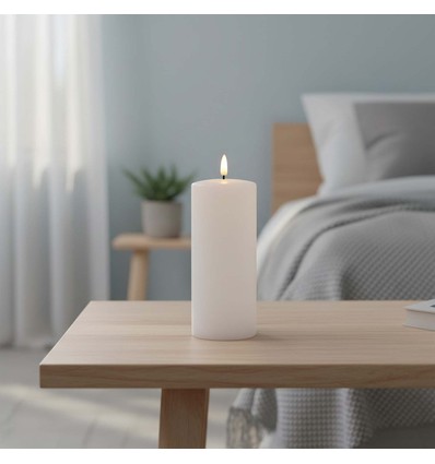 LED blockljus 17,5cm, smält-look, flammeffekt - Ø7,5cm