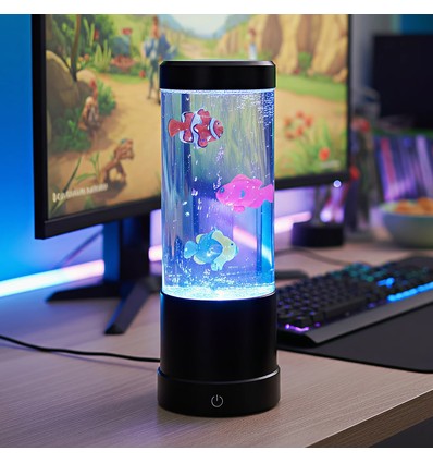 Fisklampa RGB 23 cm hög - Ø9 cm, perfekt för barn och lekfulla själar