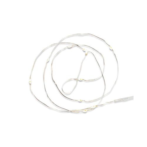 Outlet: Mini batteri ljusslinga i silver med 20 LED ljus