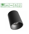 LED takspotlight, justerbar watt - Utanpåliggande, 14W-27W, IP44, RA90, UGR19, 5 års garanti, svart