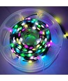 5m RGBIC LED-ljusslinga - 5V USB, 50 LED, grön kabel, fjärrkontroll + bluetooth