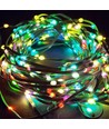 10 m RGBIC LED ljusslinga - 100 LED, grön kabel, fjärrkontroll + bluetooth, 5V USB