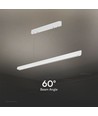 Vt-7-35 LED-lampa 36W - linjär hängande upphängd, Samsung, diffusorplatta typ 3i1 vit