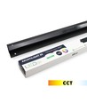 LED svart Troldtekt-skena 60 cm, CCT - 30W, Akustilight, infälld, 24V