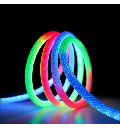 3m RGBIC Neon flex-slang - USB, IP20, komplett set, vävt rep, Bluetooth App, fjärrkontroll