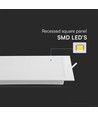 3W 9x9cm kvadratisk LED infälld panel - 4000K, 330lm, Hål: 7,5-8 cm, vit kant