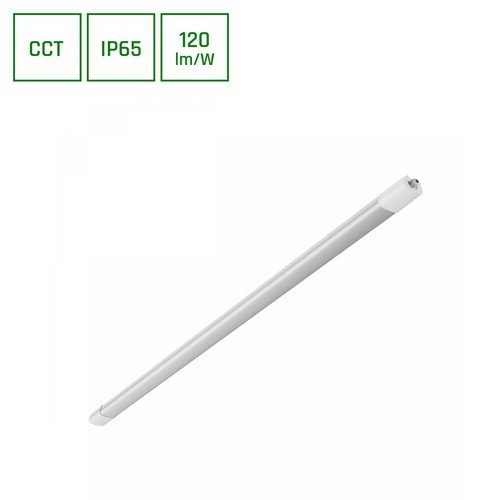 120cm 36W Limea Select komplett LED armatur - 122lm/W, IP65, 3CCT, vidarekopplingsbar, vitt hölje