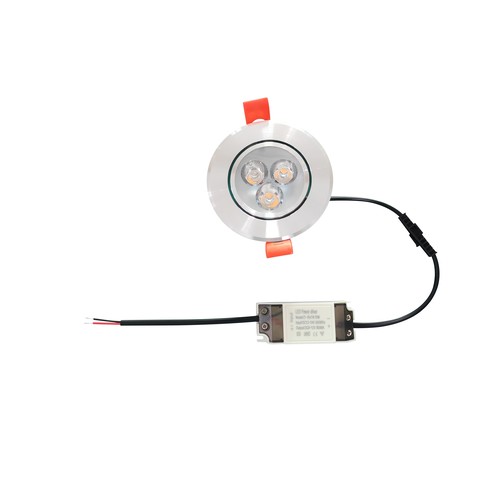 3W Ø8,4cm infälld spotlight dimbar - 12V/24V, hål: Ø7-8 cm, mått: Ø8,4 cm, 4 cm hög