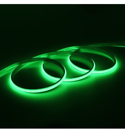 5m 9W/m Grön Dot-free COB-LED-strip - 24V DC, IP67, 240 LED per meter, 5 års garanti
