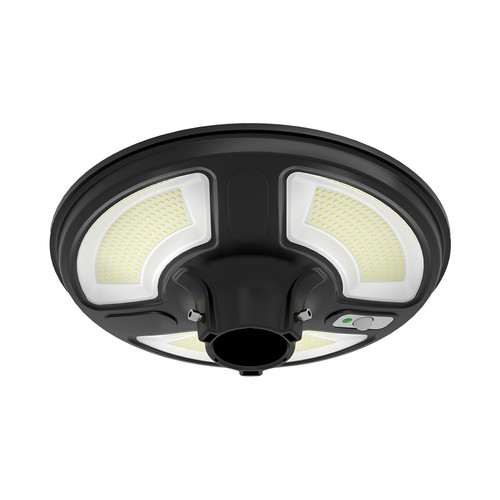 10W Solara LED trädgårdslampa med sensor - IP65, 1500lm, svart, rund, inkl. fjärrkontroll och timer