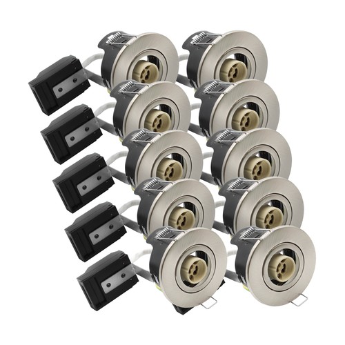 10-pack GU10 infälld spotlight - Satin nickel, IP20