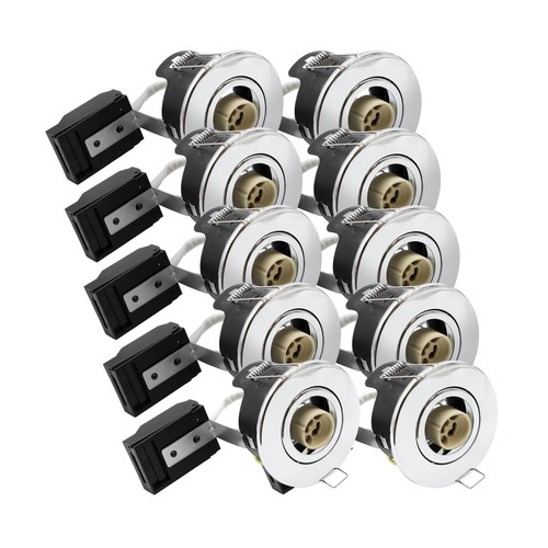 10-pack GU10 infälld spotlight - Borstat stål, IP20