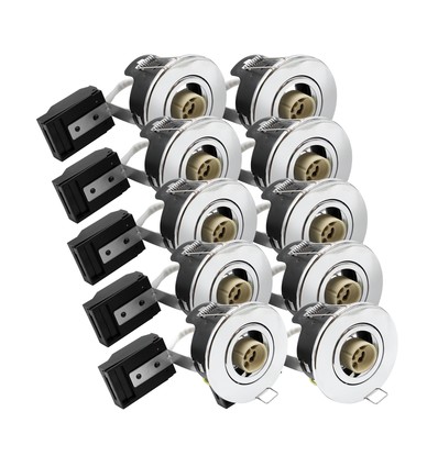 10-pack GU10 infälld spotlight - Borstat stål, IP20