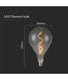 E27 4W LED filament spirallampa - A160, smoky glas, varmvit