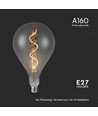 E27 4W LED filament spirallampa - A160, smoky glas, varmvit