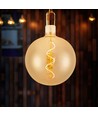 E27 4W LED filament spirallampa - G200 globe, amber glas, varmvit, 250lm
